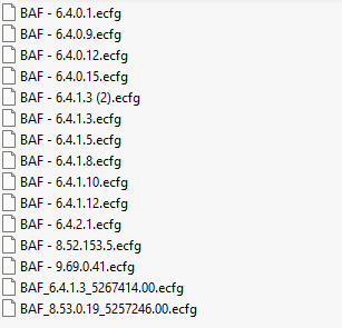 BAF ecfg files